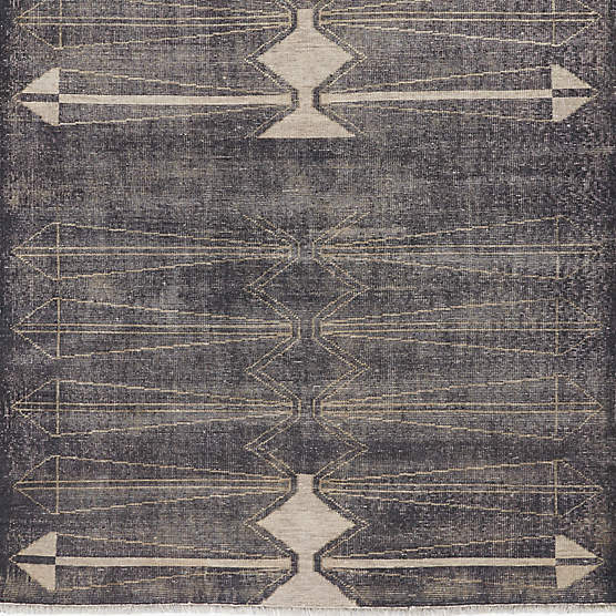 Luma Hand-Knotted Black New Zealand Wool Rug Swatch 12"x12" by Ackerman