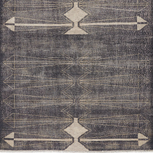 Luma Hand-Knotted Black New Zealand Wool Rug Swatch 12"x12" by Ackerman