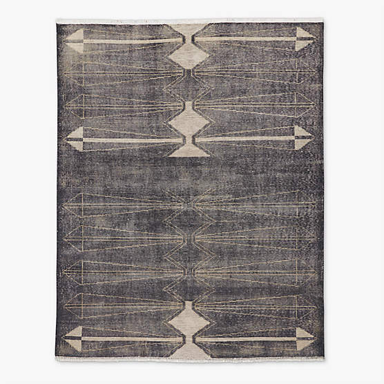 Luma Hand-Knotted Black New Zealand Wool Area Rug 6'x9' by Ackerman