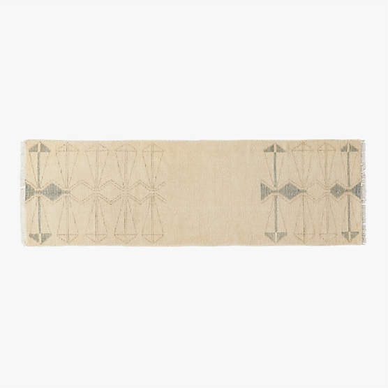 Luma Hand-Knotted Ivory New Zealand Wool Runner Rug 2.5'x8' by Ackerman