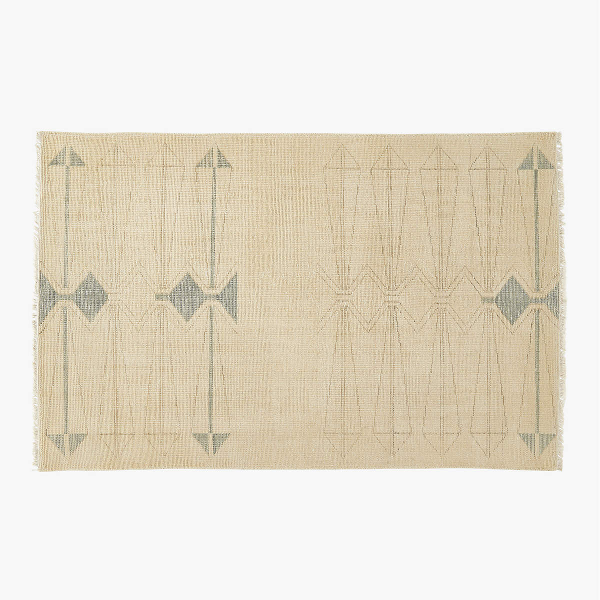 Luma HandKnotted Ivory New Zealand Wool Area Rug 5'x8' + Reviews CB2