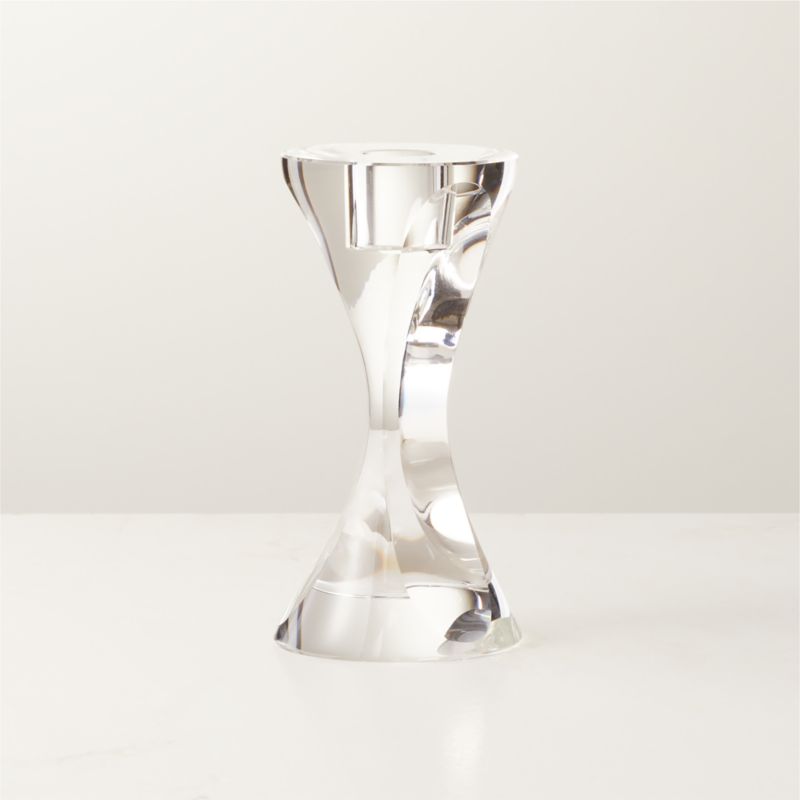View Lume Crystal Taper Candle Holder Small details