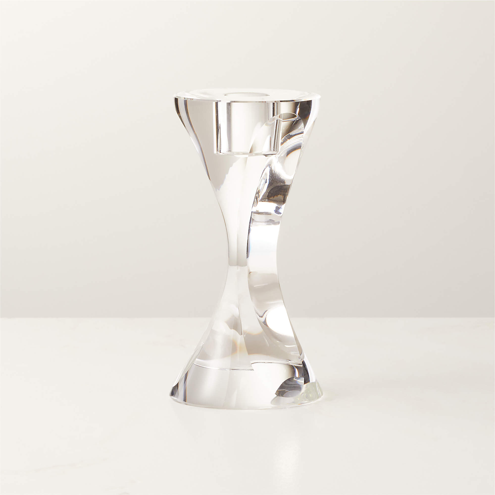 Lume Modern Small Crystal Taper Candle Holder + Reviews CB2
