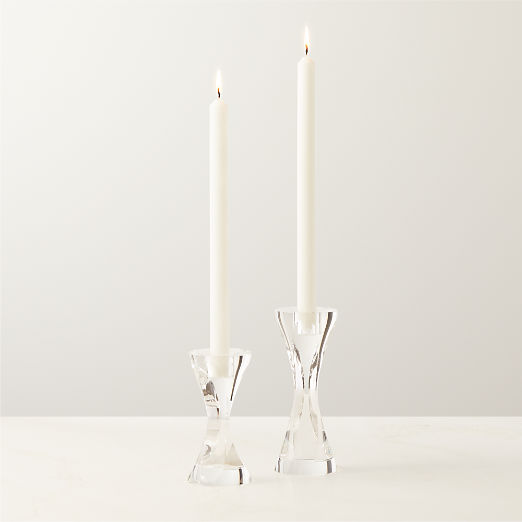 Lume Crystal Taper Candle Holders