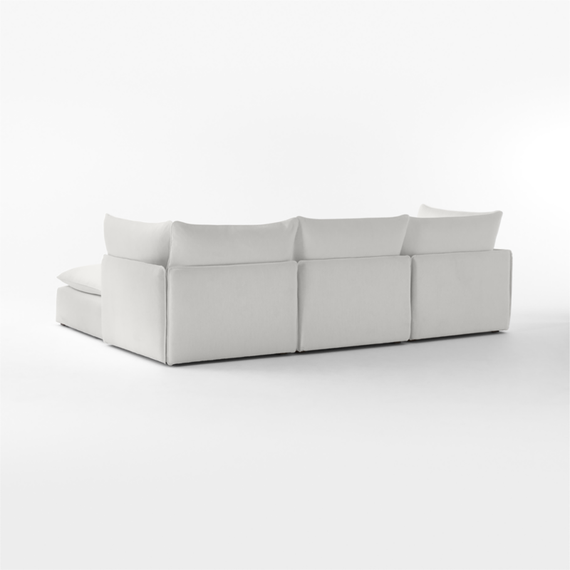 Lumis 4-Piece Modular Snow White Performance Fabric Deep Depth Sectional Sofa - image 7 of 11