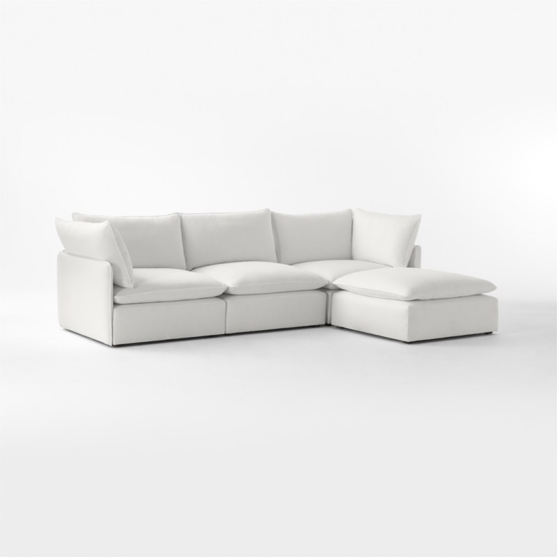 Lumis 4-Piece Modular Snow White Performance Fabric Deep Depth Sectional Sofa - image 5 of 11