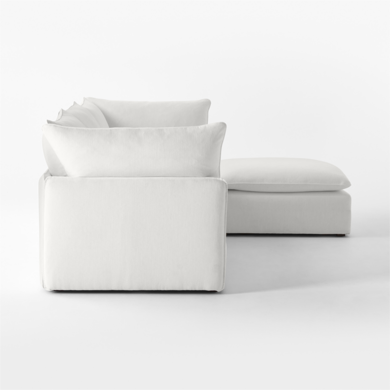 Lumis 4-Piece Modular Snow White Performance Fabric Deep Depth Sectional Sofa - image 6 of 11