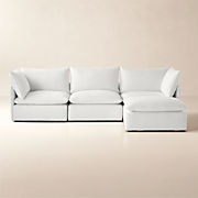 Lumis 4-Piece Modular Snow White Performance Fabric Sectional Sofa