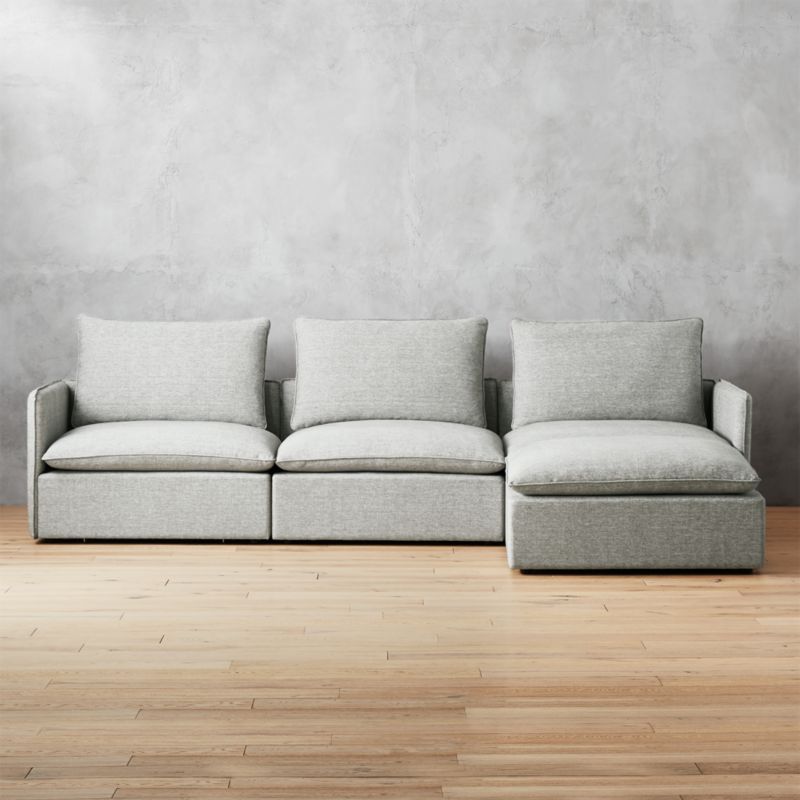 Modular Sectional Sofas Cb2 Lumin Grey Linen 4 Piece Sectional Sofa