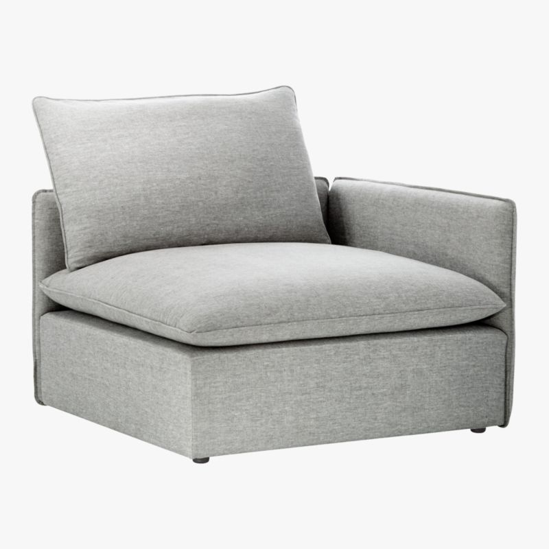 Lumin Grey Linen Corner Chair - image 4 of 7