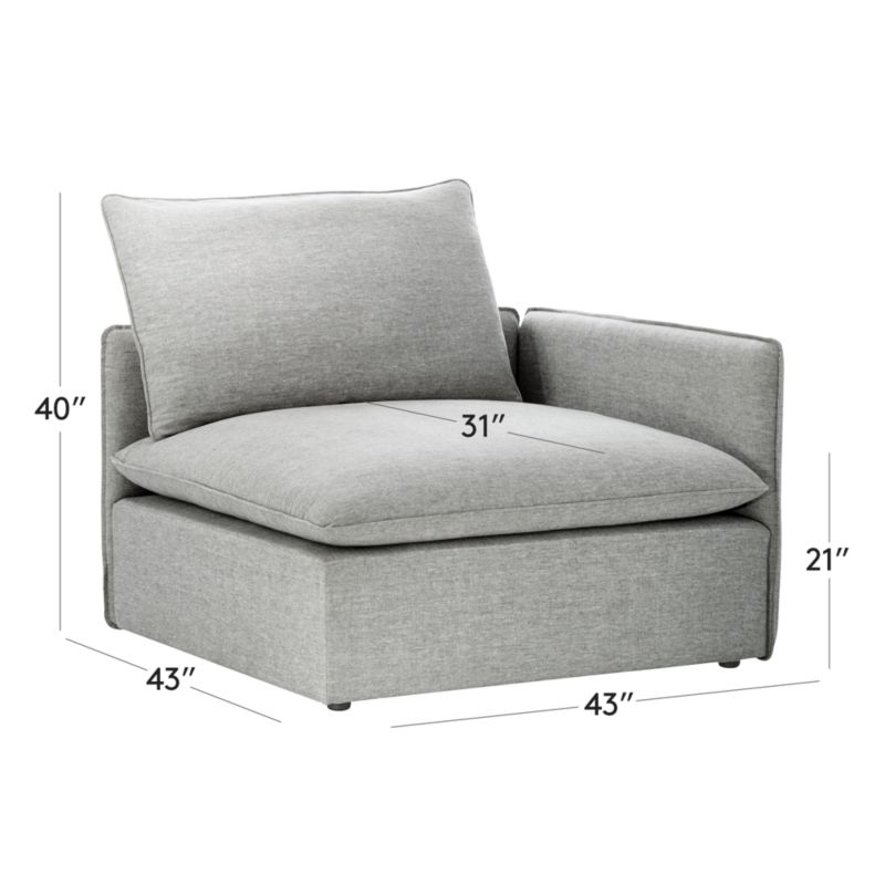 View Lumis Grey Performance Fabric Deep Depth Corner Chair - image 2 of 7