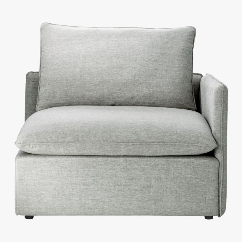 Lumin Grey Linen Corner Chair - image 3 of 7