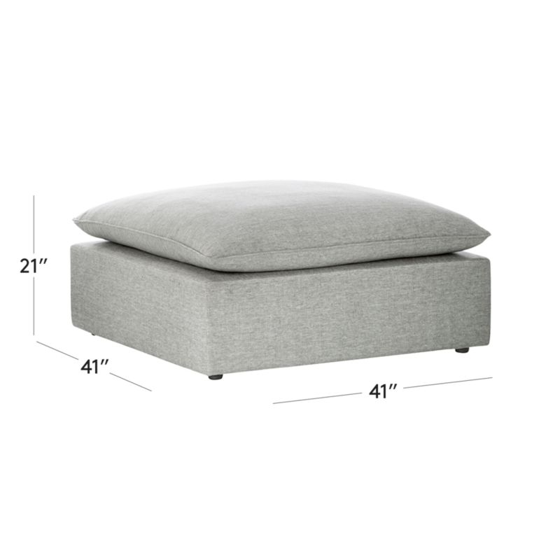 View Lumis Grey Performance Fabric Deep Depth Ottoman - image 2 of 5