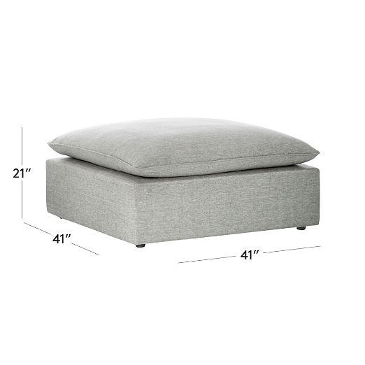 Lumis Grey Performance Fabric Ottoman