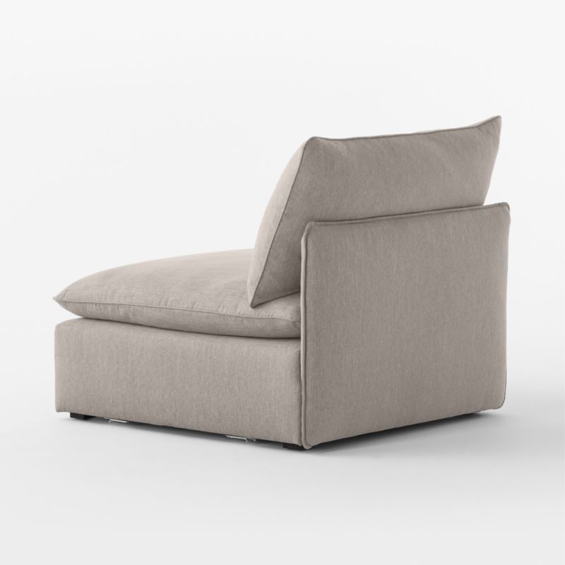 Lumis Grey Performance Fabric Deep Depth Armless Chair - image 5 of 7