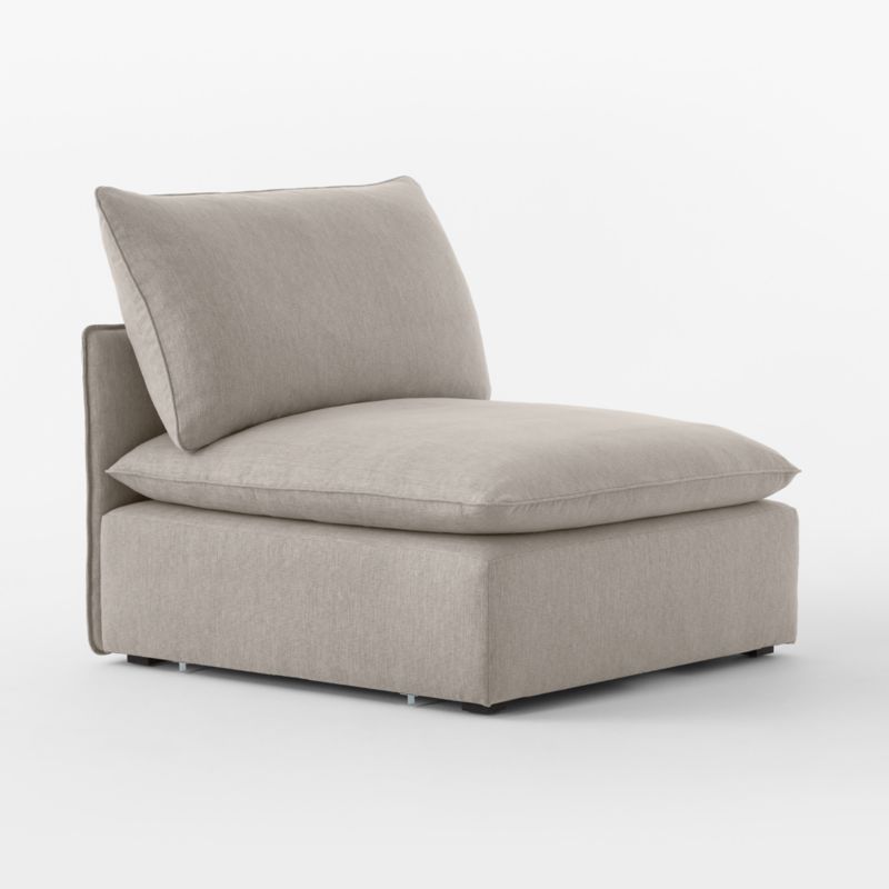 Lumis Grey Performance Fabric Deep Depth Armless Chair - image 3 of 7