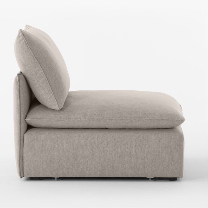 Lumis Grey Performance Fabric Deep Depth Armless Chair - image 4 of 7