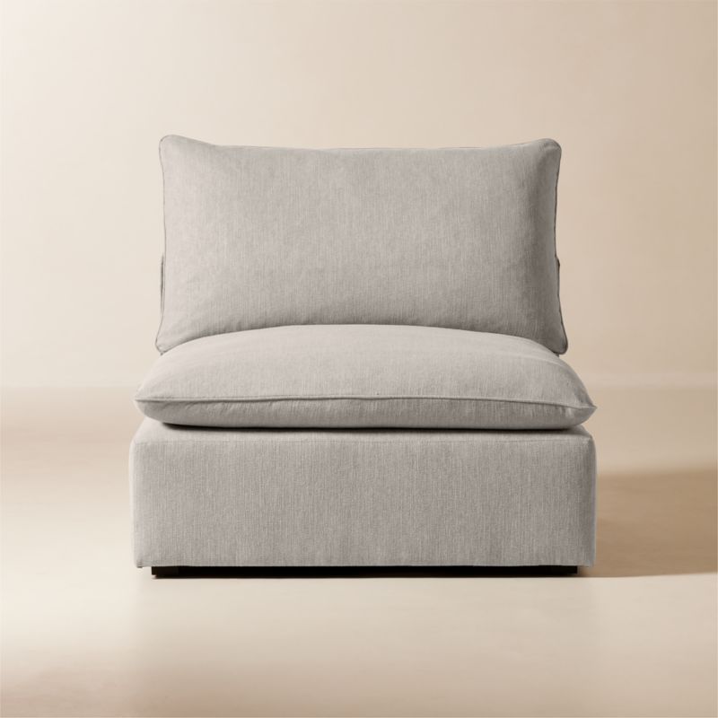 Lumis Grey Performance Fabric Deep Depth Armless Chair - image 0 of 7