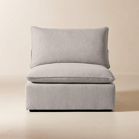 Lumis Grey Performance Fabric Deep Depth Armless Chair