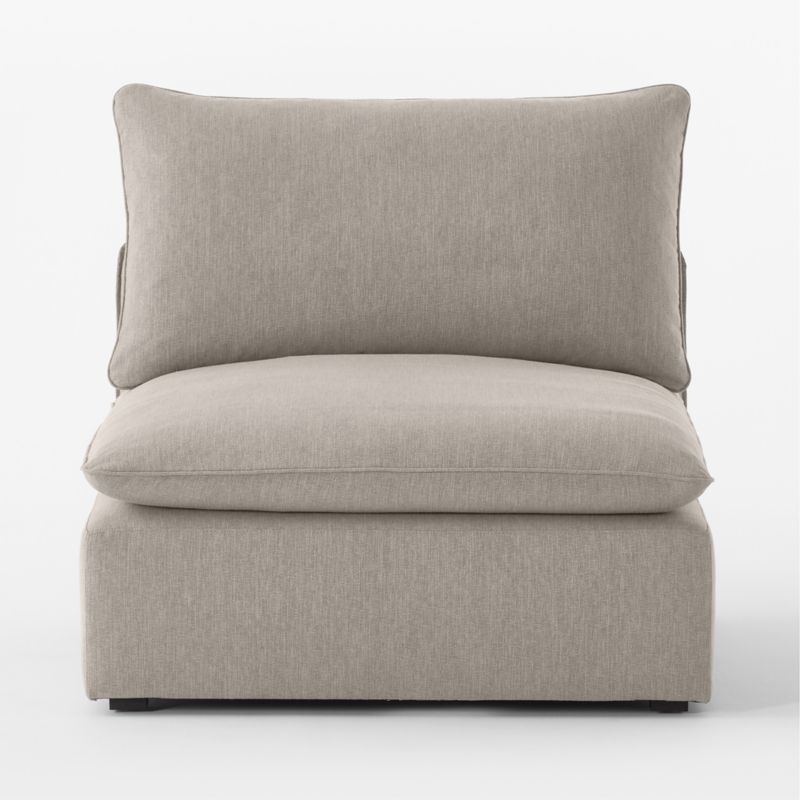 Lumis Grey Performance Fabric Deep Depth Armless Chair - image 2 of 7