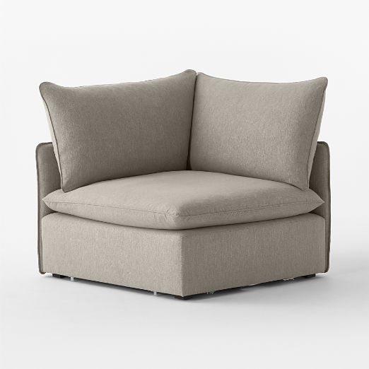 Lumis Grey Performance Fabric Deep Depth Corner Chair