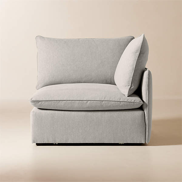 Lumis Grey Performance Fabric Corner Chair Reviews CB2