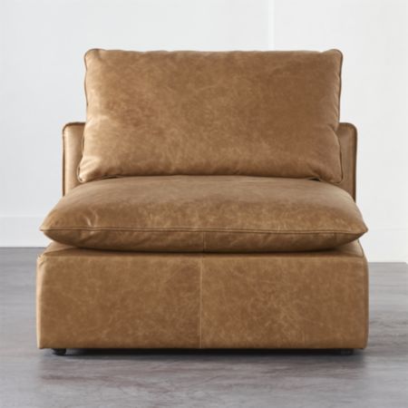 Lumin Leather Armless Chair Cb2