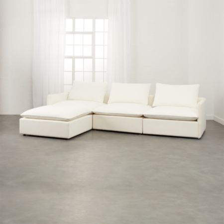 Lumin White Linen 4 Piece Sectional Sofa Reviews Cb2 Canada