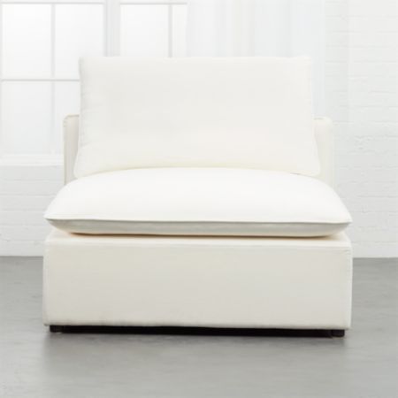 Lumin White Linen Armless Chair Reviews Cb2