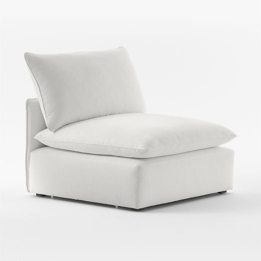 Lumis Snow White Performance Fabric Deep Depth Armless Chair