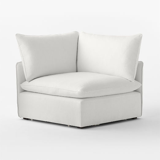 Lumis Snow White Performance Fabric Deep Depth Corner Chair