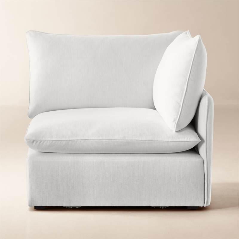 Lumis Snow White Performance Fabric Deep Depth Corner Chair - image 0 of 11