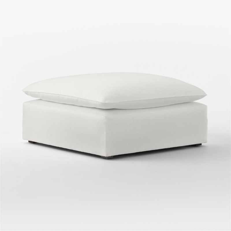 Lumis Snow White Performance Fabric Deep Depth Ottoman - image 2 of 5