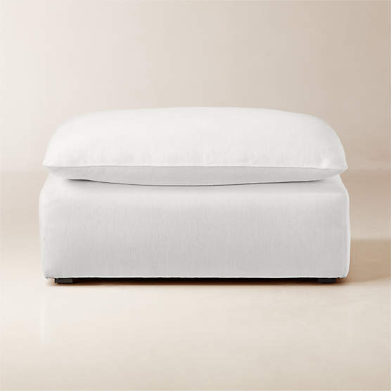Lumis Snow White Performance Fabric Deep Depth Ottoman