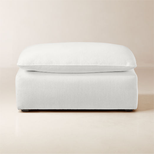 Lumis Snow White Performance Fabric Deep Depth Ottoman