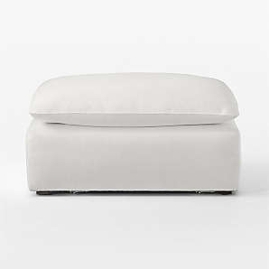 White fabric outlet ottoman