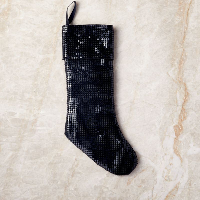 Lumina Black Chain Metal Christmas Stocking - image 2 of 8