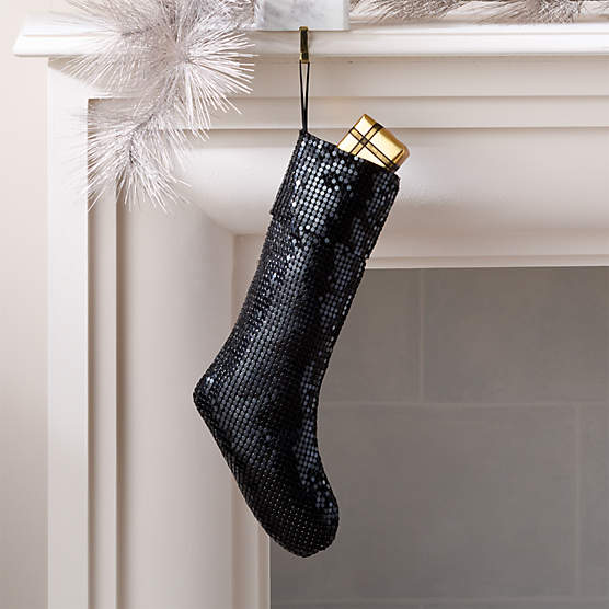 Lumina Black Chain Metal Christmas Stocking