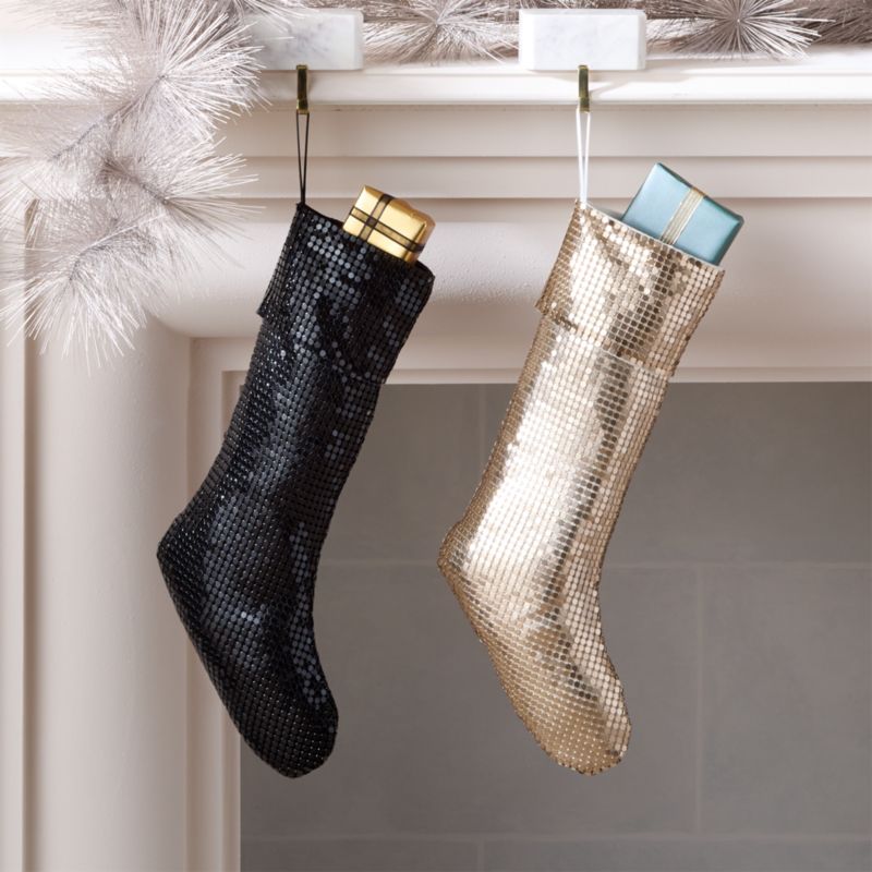 Lumina Black Chain Metal Christmas Stocking - image 4 of 8