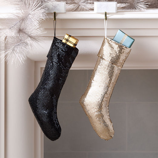 Lumina Black Chain Metal Christmas Stocking