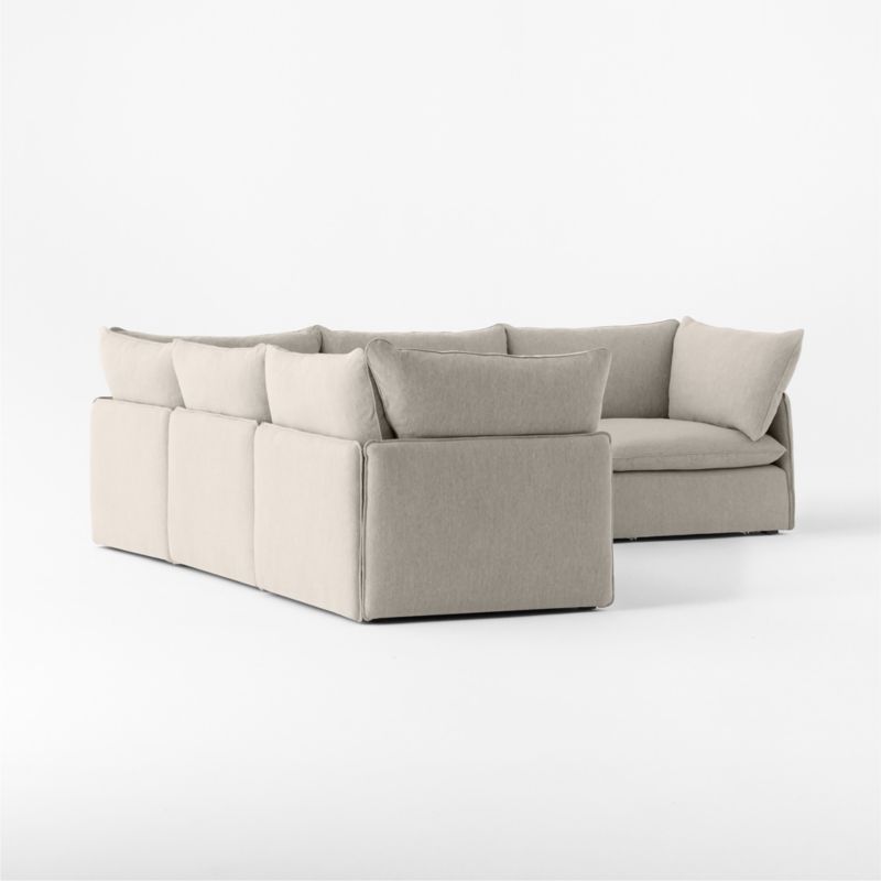 Lumis 5-Piece Modular L-Shaped Grey Performance Fabric Deep Depth Sectional Sofa - image 5 of 9