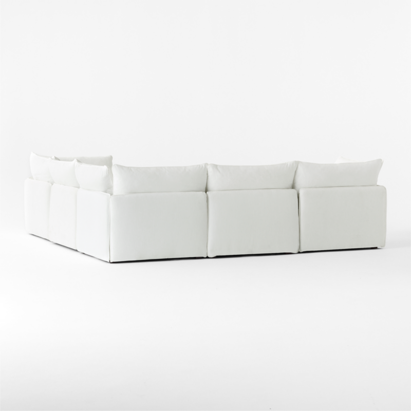 Lumis 5-Piece Modular L-Shaped White Performance Fabric Deep Depth Sectional Sofa - image 7 of 12
