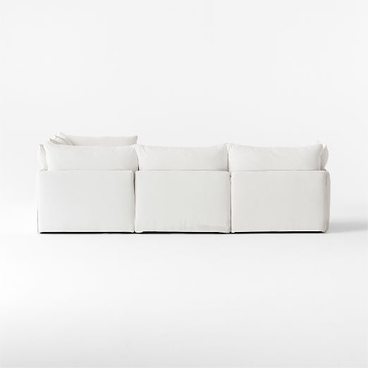 Lumis 5-Piece Modular L-Shaped White Performance Fabric Deep Depth Sectional Sofa