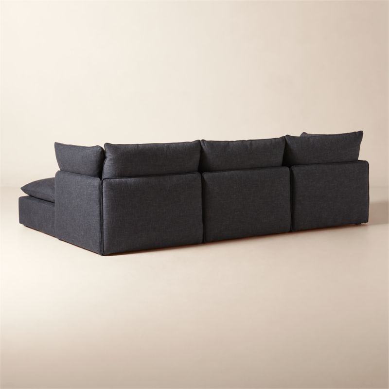 Lumis 4-Piece Modular Dark Grey Performance Fabric Deep Depth Sectional Sofa - image 3 of 6