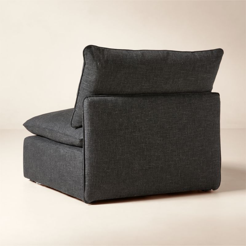 Lumis Dark Grey Performance Fabric Deep Depth Armless Chair - image 3 of 6