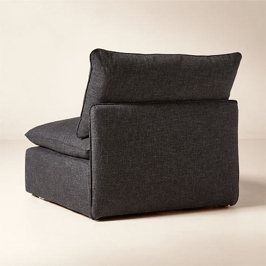 Lumis Dark Grey Performance Fabric Deep Depth Armless Chair