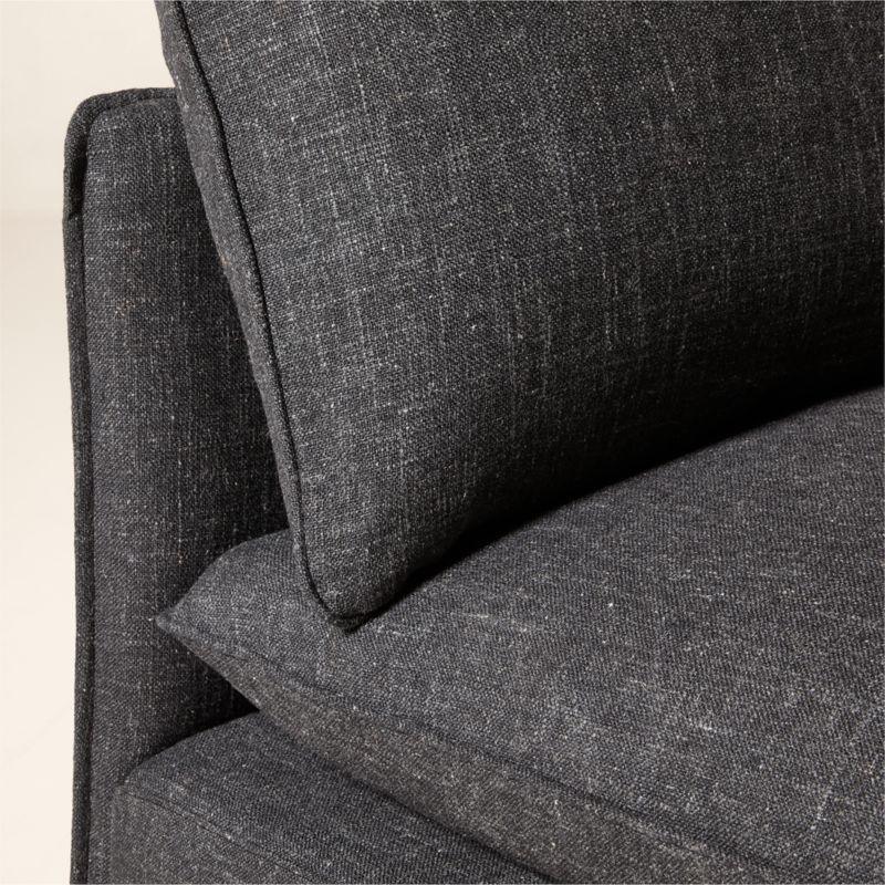 Lumis Dark Grey Performance Fabric Deep Depth Armless Chair - image 4 of 6