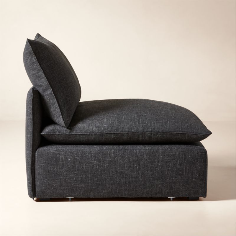 Lumis Dark Grey Performance Fabric Deep Depth Armless Chair - image 2 of 6