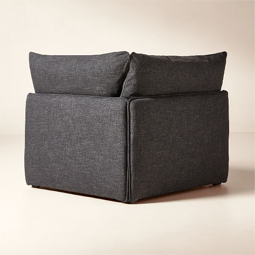 Lumis Dark Grey Performance Fabric Deep Depth Corner Chair