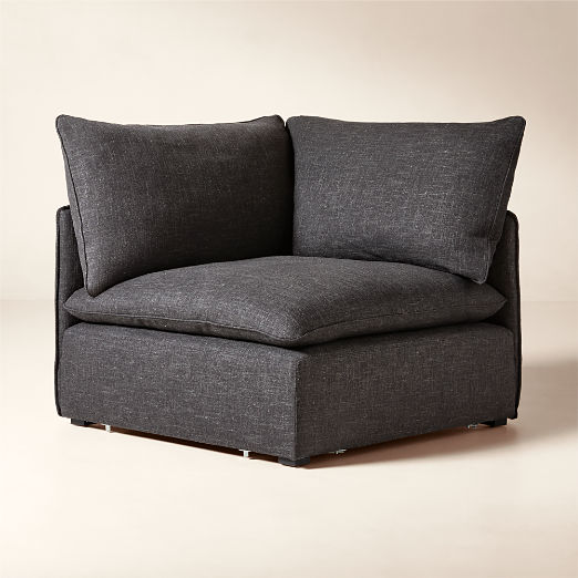 Lumis Dark Grey Performance Fabric Deep Depth Corner Chair